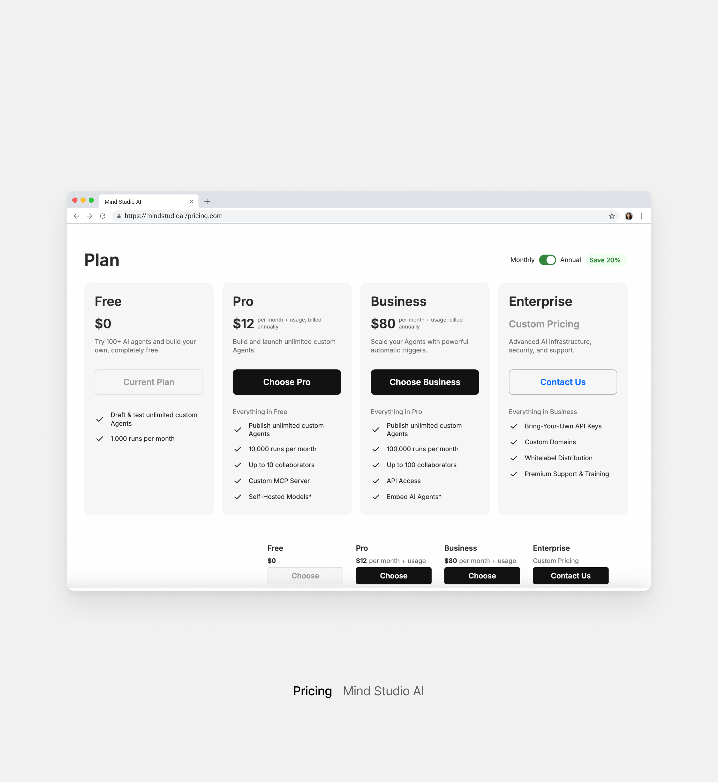 Pricing page