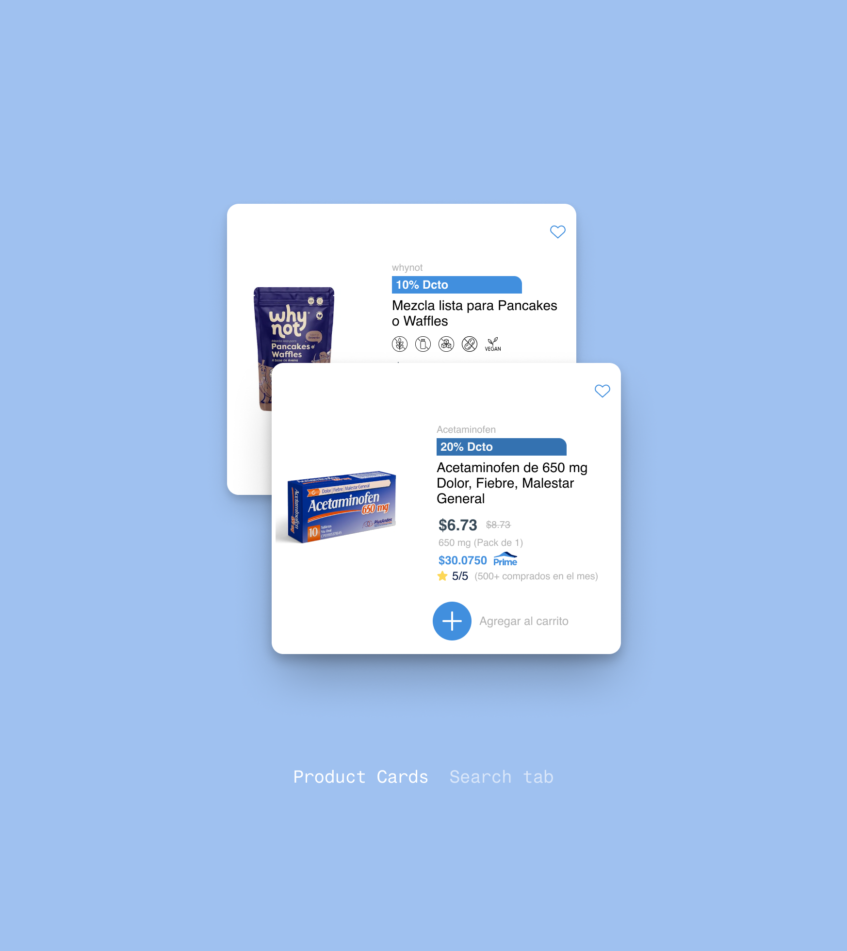 Search cards