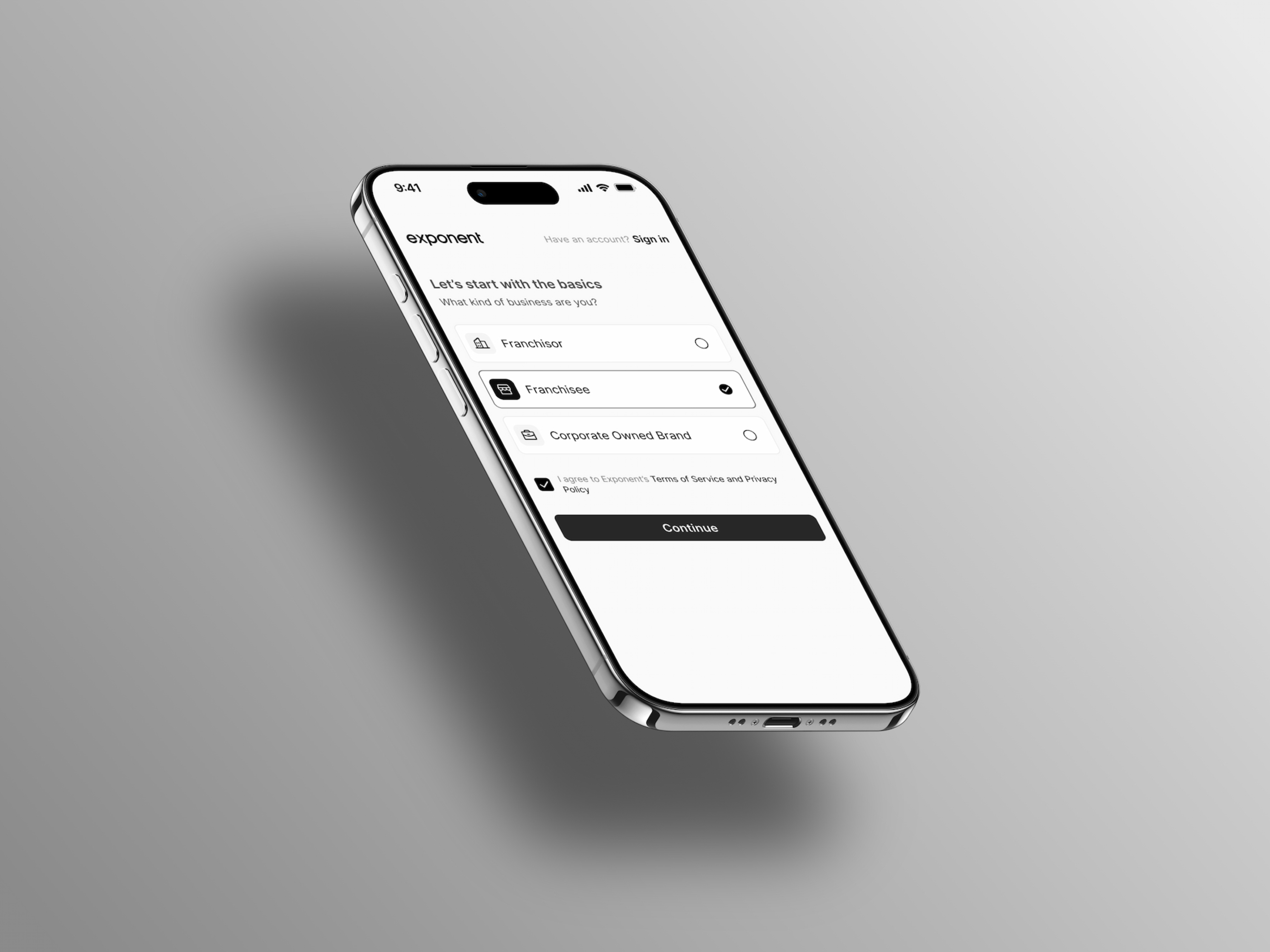Onboading mockup