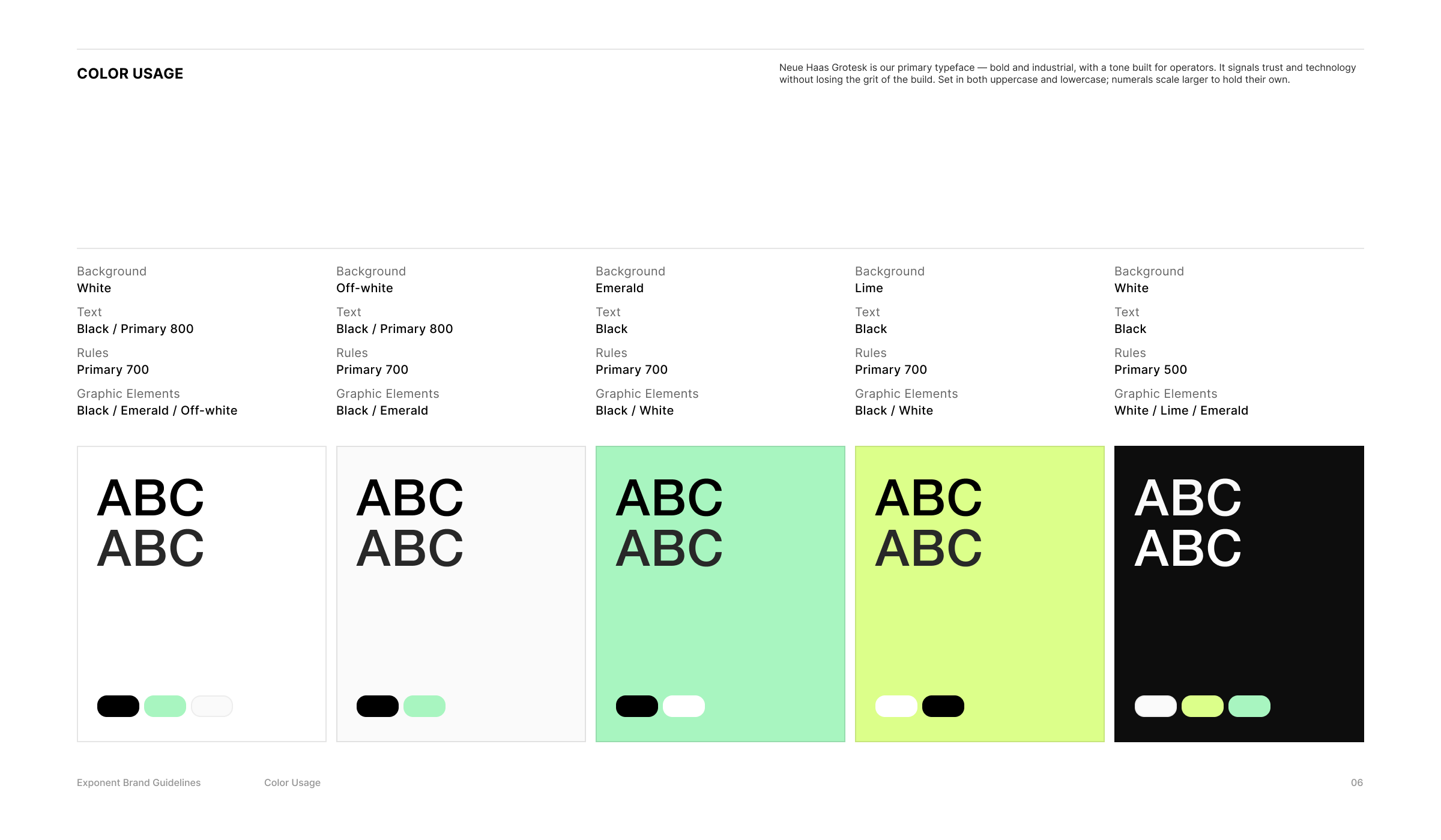 Color usage