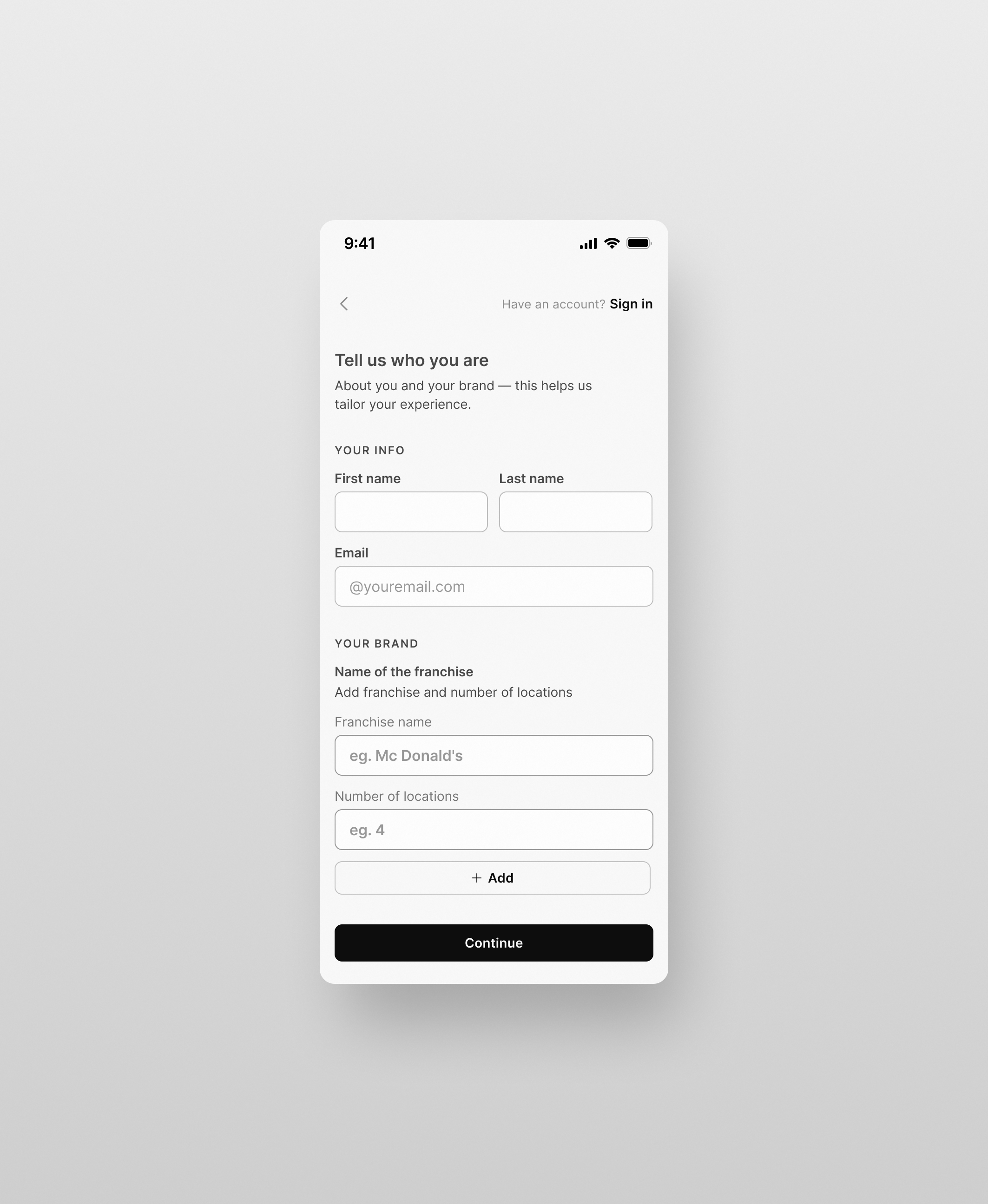 Screen mockup