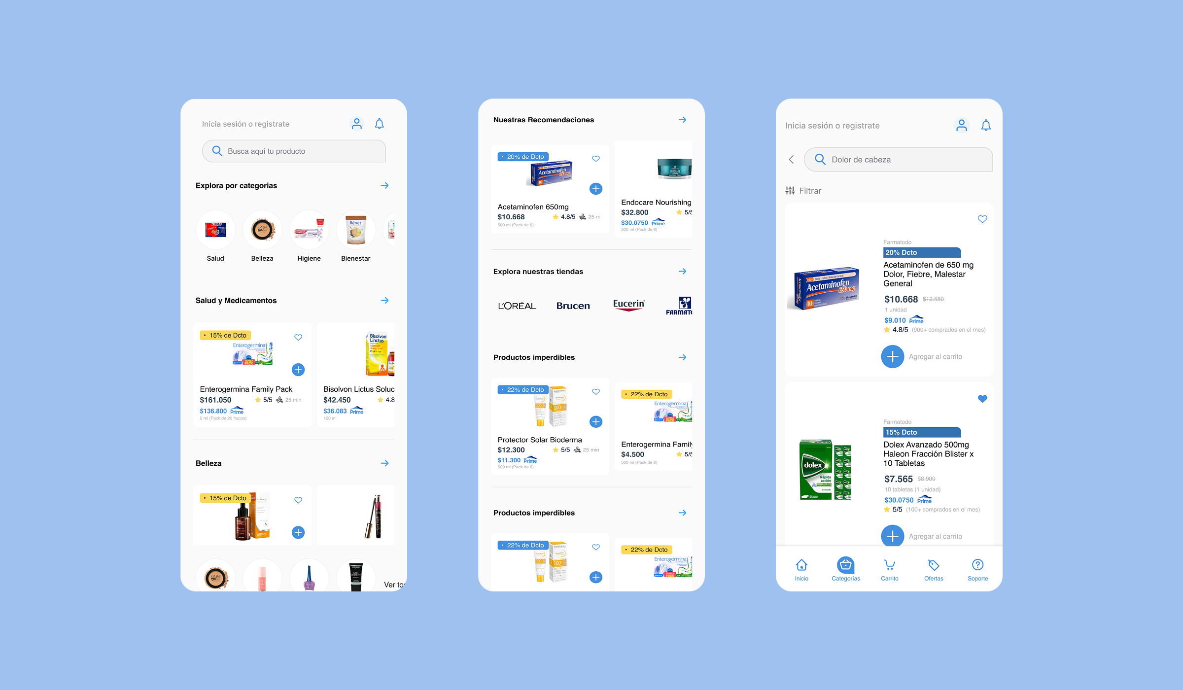 UI screens